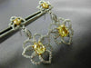 ESTATE LARGE 2.05CT WHITE & FANCY YELLOW 18KT TWO TONE GOLD 3D HANGING EARRINGS