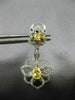 ESTATE LARGE 2.05CT WHITE & FANCY YELLOW 18KT TWO TONE GOLD 3D HANGING EARRINGS