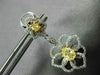 ESTATE LARGE 2.05CT WHITE & FANCY YELLOW 18KT TWO TONE GOLD 3D HANGING EARRINGS