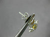 ESTATE LARGE 2.05CT WHITE & FANCY YELLOW 18KT TWO TONE GOLD 3D HANGING EARRINGS