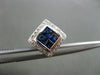 ESTATE 1.61CT DIAMOND & SAPPHIRE 18KT WHITE GOLD SQUARE FILIGREE CLIP ON EARRING