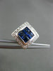 ESTATE 1.61CT DIAMOND & SAPPHIRE 18KT WHITE GOLD SQUARE FILIGREE CLIP ON EARRING