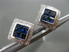 ESTATE 1.61CT DIAMOND & SAPPHIRE 18KT WHITE GOLD SQUARE FILIGREE CLIP ON EARRING
