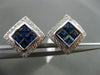 ESTATE 1.61CT DIAMOND & SAPPHIRE 18KT WHITE GOLD SQUARE FILIGREE CLIP ON EARRING