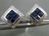 ESTATE 1.61CT DIAMOND & SAPPHIRE 18KT WHITE GOLD SQUARE FILIGREE CLIP ON EARRING