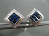 ESTATE 1.61CT DIAMOND & SAPPHIRE 18KT WHITE GOLD SQUARE FILIGREE CLIP ON EARRING
