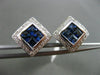ESTATE 1.61CT DIAMOND & SAPPHIRE 18KT WHITE GOLD SQUARE FILIGREE CLIP ON EARRING