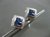 ESTATE 1.61CT DIAMOND & SAPPHIRE 18KT WHITE GOLD SQUARE FILIGREE CLIP ON EARRING