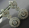 ESTATE .55CT DIAMOND 14KT WHITE GOLD BEZEL FLORAL LEAF HANGING EARRINGS #23875