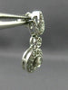 ESTATE .55CT DIAMOND 14KT WHITE GOLD BEZEL FLORAL LEAF HANGING EARRINGS #23875