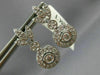 ESTATE .55CT DIAMOND 14KT WHITE GOLD BEZEL FLORAL LEAF HANGING EARRINGS #23875