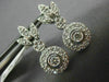 ESTATE .55CT DIAMOND 14KT WHITE GOLD BEZEL FLORAL LEAF HANGING EARRINGS #23875