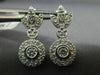 ESTATE .55CT DIAMOND 14KT WHITE GOLD BEZEL FLORAL LEAF HANGING EARRINGS #23875