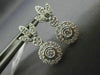 ESTATE .55CT DIAMOND 14KT WHITE GOLD BEZEL FLORAL LEAF HANGING EARRINGS #23875