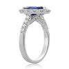 2.43CT DIAMOND & AAA SAPPHIRE 18KT WHITE GOLD 3D MARQUISE SHAPE ENGAGEMENT RING