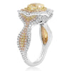 2.44CT WHITE PINK & FANCY YELLOW DIAMOND 18KT TRI COLOR GOLD 3D ENGAGEMENT RING
