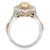 2.44CT WHITE PINK & FANCY YELLOW DIAMOND 18KT TRI COLOR GOLD 3D ENGAGEMENT RING