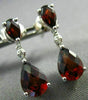 ESTATE 2.41CT DIAMOND & AAA GARNET 14KT WHITE GOLD 3D TEAR DROP HANGING EARRINGS