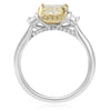 ESTATE 2.81CT WHITE & FANCY YELLOW DIAMOND 18KT 2 TONE GOLD 3D ENGAGEMENT RING
