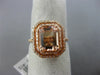 2.49CT DIAMOND & MORGANITE 14KT ROSE GOLD 3D DOUBLE HALO OCTAGON ENGAGEMENT RING