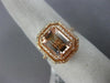 2.49CT DIAMOND & MORGANITE 14KT ROSE GOLD 3D DOUBLE HALO OCTAGON ENGAGEMENT RING