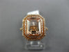 2.49CT DIAMOND & MORGANITE 14KT ROSE GOLD 3D DOUBLE HALO OCTAGON ENGAGEMENT RING