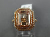 2.49CT DIAMOND & MORGANITE 14KT ROSE GOLD 3D DOUBLE HALO OCTAGON ENGAGEMENT RING