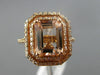 2.49CT DIAMOND & MORGANITE 14KT ROSE GOLD 3D DOUBLE HALO OCTAGON ENGAGEMENT RING