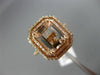 2.49CT DIAMOND & MORGANITE 14KT ROSE GOLD 3D DOUBLE HALO OCTAGON ENGAGEMENT RING