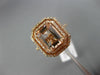 2.49CT DIAMOND & MORGANITE 14KT ROSE GOLD 3D DOUBLE HALO OCTAGON ENGAGEMENT RING