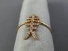 ESTATE WIDE .12CT DIAMOND 14KT ROSE GOLD 3D LUCKY FISH SKELETON FUN RING