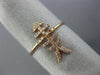 ESTATE WIDE .12CT DIAMOND 14KT ROSE GOLD 3D LUCKY FISH SKELETON FUN RING