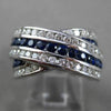 ESTATE LARGE 2.6CT DIAMOND SAPPHIRE 18K WHITE GOLD CRISS CROSS RING E/F VS 23856