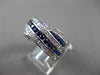 ESTATE LARGE 2.6CT DIAMOND SAPPHIRE 18K WHITE GOLD CRISS CROSS RING E/F VS 23856