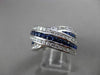 ESTATE LARGE 2.6CT DIAMOND SAPPHIRE 18K WHITE GOLD CRISS CROSS RING E/F VS 23856