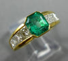 2.0CT DIAMOND & AAA COLOMBIAN EMERALD 14K YELLOW GOLD SEMI BEZEL ENGAGEMENT RING