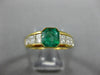 2.0CT DIAMOND & AAA COLOMBIAN EMERALD 14K YELLOW GOLD SEMI BEZEL ENGAGEMENT RING