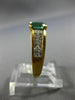 2.0CT DIAMOND & AAA COLOMBIAN EMERALD 14K YELLOW GOLD SEMI BEZEL ENGAGEMENT RING