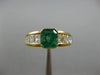 2.0CT DIAMOND & AAA COLOMBIAN EMERALD 14K YELLOW GOLD SEMI BEZEL ENGAGEMENT RING