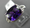 2.89CT DIAMOND & AAA CUSHION AMETHYST 14K WHITE GOLD 3D FILIGREE ENGAGEMENT RING