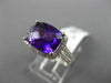 2.89CT DIAMOND & AAA CUSHION AMETHYST 14K WHITE GOLD 3D FILIGREE ENGAGEMENT RING