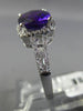2.89CT DIAMOND & AAA CUSHION AMETHYST 14K WHITE GOLD 3D FILIGREE ENGAGEMENT RING