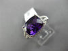 2.89CT DIAMOND & AAA CUSHION AMETHYST 14K WHITE GOLD 3D FILIGREE ENGAGEMENT RING