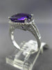 2.89CT DIAMOND & AAA CUSHION AMETHYST 14K WHITE GOLD 3D FILIGREE ENGAGEMENT RING