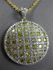 ESTATE 2.83CT WHITE & FANCY YELLOW DIAMOND 18K YELLOW GOLD CIRCULAR PAVE PENDANT