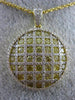 ESTATE 2.83CT WHITE & FANCY YELLOW DIAMOND 18K YELLOW GOLD CIRCULAR PAVE PENDANT