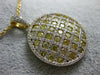 ESTATE 2.83CT WHITE & FANCY YELLOW DIAMOND 18K YELLOW GOLD CIRCULAR PAVE PENDANT