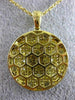 ESTATE 2.83CT WHITE & FANCY YELLOW DIAMOND 18K YELLOW GOLD CIRCULAR PAVE PENDANT