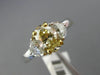 1.75CT WHITE & FANCY YELLOW DIAMOND 18KT TWO TONE GOLD HALF MOON ENGAGEMENT RING