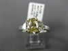 1.75CT WHITE & FANCY YELLOW DIAMOND 18KT TWO TONE GOLD HALF MOON ENGAGEMENT RING
